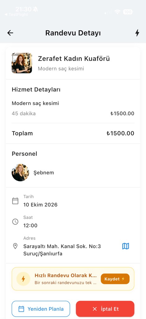 Uygun Zaman Randevu Detayı ve Yönetimi